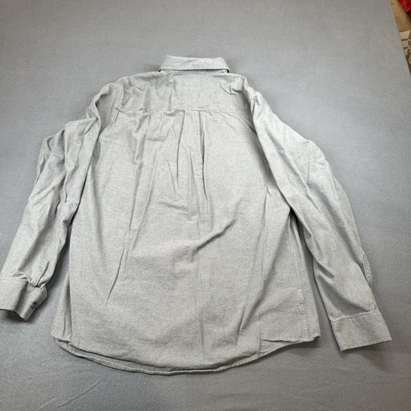 EDDIE BAUER Shirt Men's TL Herringbone Flannel Button Up Classic Fit Cotton Gray - Picture 6 of 6